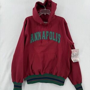 Mt Spokane Knitting Mills Hoodie Men XL Maroon Annapolis Vintage 90s Heavyweight